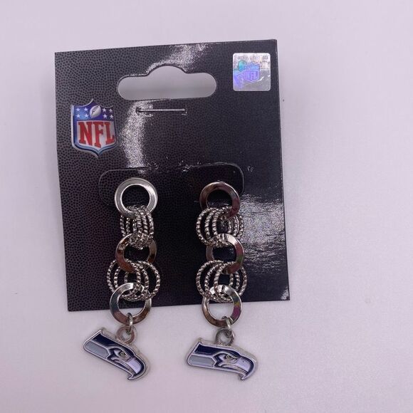 NFL Seattle Seahawks Drop Earrings - Picture 1 of 5